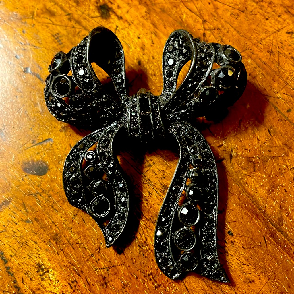 Black Rhinestone Brooch